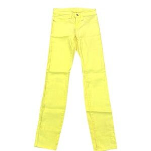 Guess Low Rise Skinny Jeans Florescent Yellow Size 26